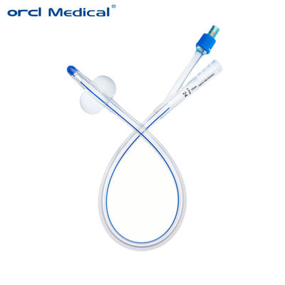 Tek kullanımlık Steril 100% Silikon Kaplı Foley Kateter 2 Yol Standart Tip Foley Silikon Kateter