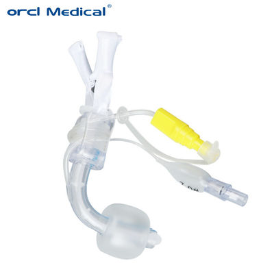 Yüksek Hacimli Güvenlik Kelepçeli Tracheostomy Tüpü Bir Kez Kullanılabilir Tıbbi Bir Kez Kullanılabilir Süpürme Lumenli