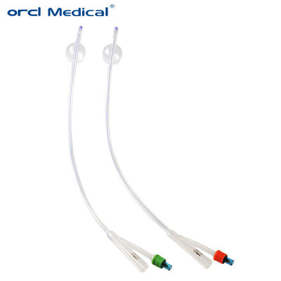 Tek kullanımlık tıbbi ürün Sterilik 2 / 3 yol silikon Foley Kateter